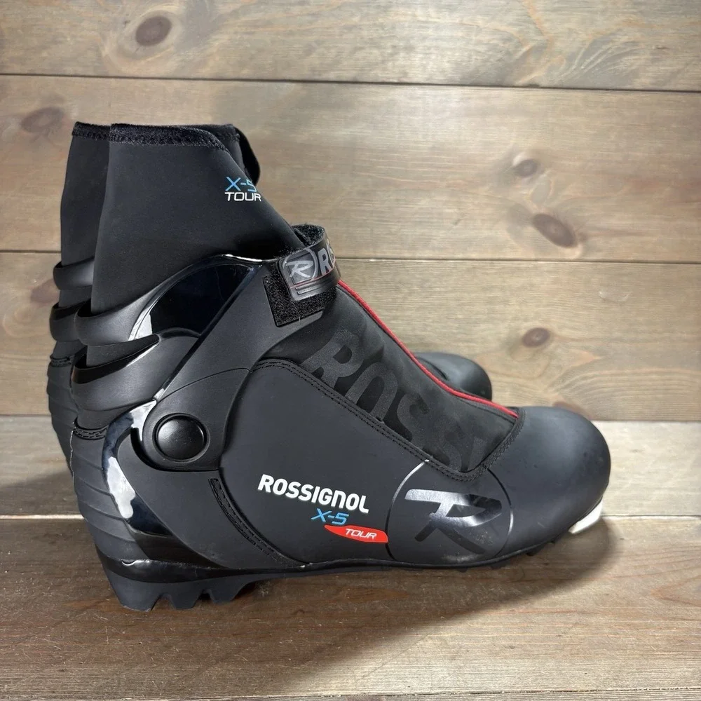 rossignol XC-5 mens size 44 shoes black athletic touring cross country boots